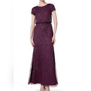 Purple Ruched One Shoulder Maxi Gown